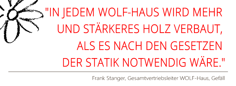 WOLF-Haus - Es wird mehr Holz verbaut, als statisch notwendig wäre